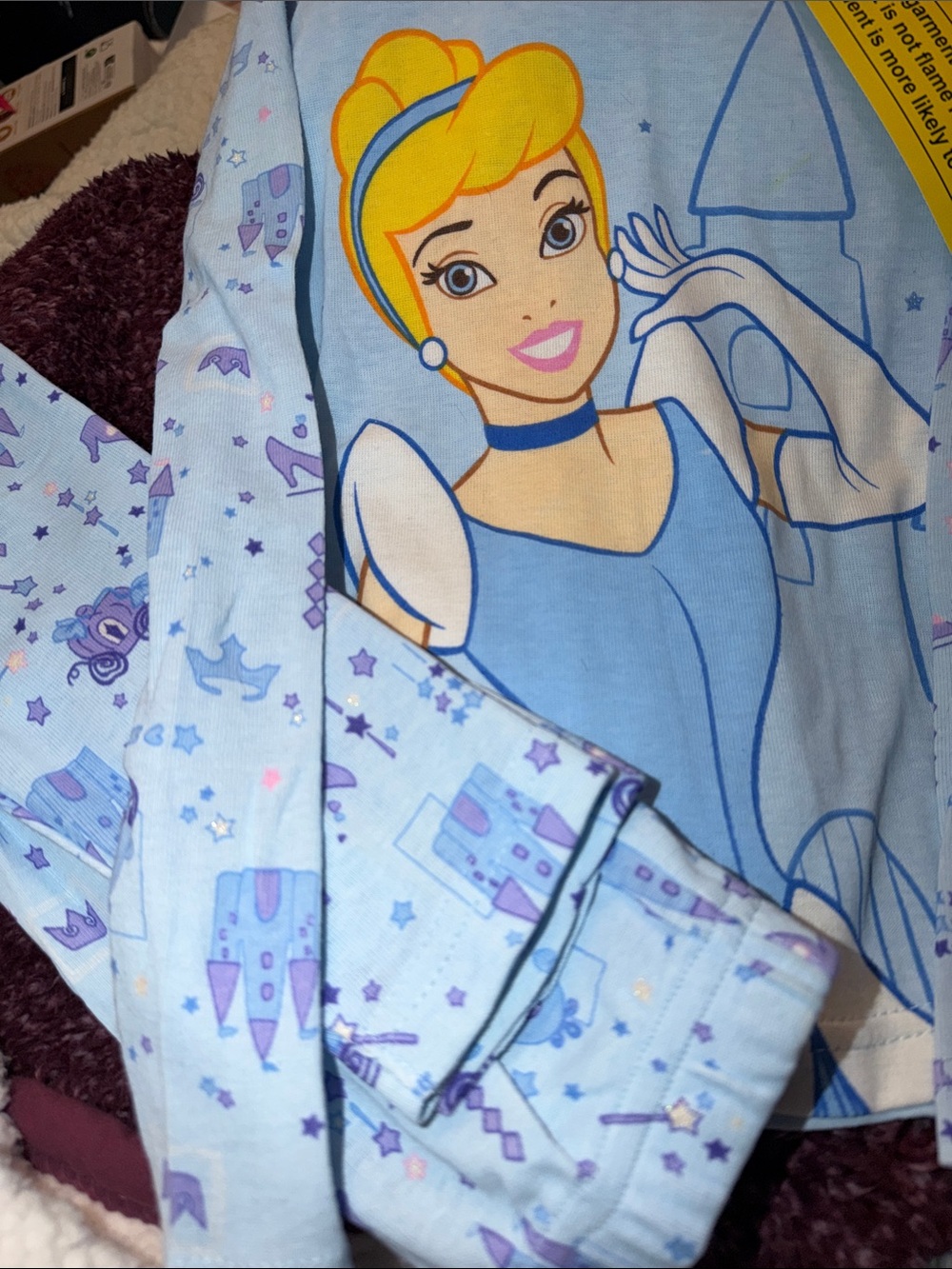 Y2K Disney Cinderella Shimmer 2 piece Set-Girls Pajama -Long sleeve and pants. - Picture 6 of 9